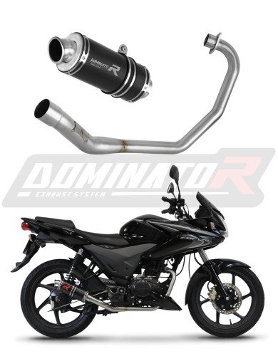 πλήρες σύστημα εξάτμισης με τελικό DOMINATOR Full System GP1 ΜΑΥΡΟ κατάλληλο για μοτοσυκλέτα Honda CBF 125 2009 - 2014 6