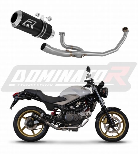 πλήρες σύστημα εξάτμισης με τελικό DOMINATOR Full System GP ΜΑΥΡΟ κατάλληλο για μοτοσυκλέτα Honda VTR 250 2009 - 2015 6