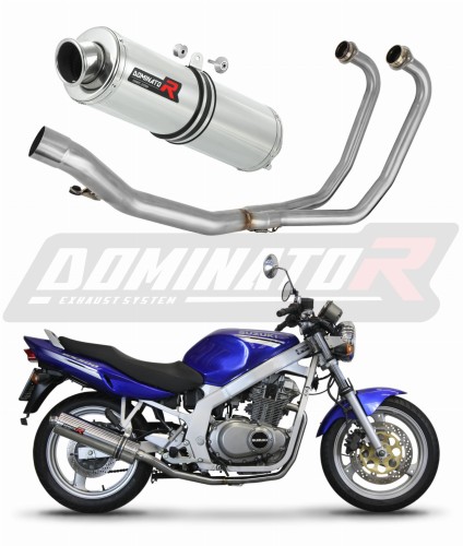 ολοκληρωμένο σύστημα εξάτμισης με τελικό DOMINATOR Full System Στρογγυλό κατάλληλο για μοτοσυκλέτα Suzuki GS 500F 2004