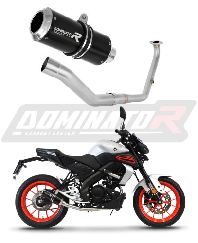 ολοκληρωμένο σύστημα εξάτμισης με τελικό DOMINATOR Full System GP ΜΑΥΡΟ κατάλληλο για μοτοσυκλέτα Yamaha MT 125 2021 - 2024 6