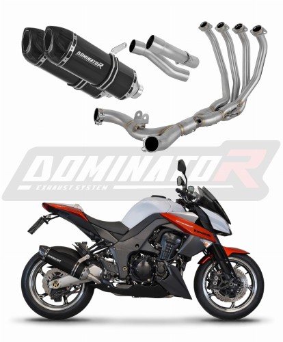 ολοκληρωμένο σύστημα εξάτμισης με τελικό DOMINATOR Full System HP1 ΜΑΥΡΟ κατάλληλο για τη μοτοσυκλέτα Kawasaki Z10