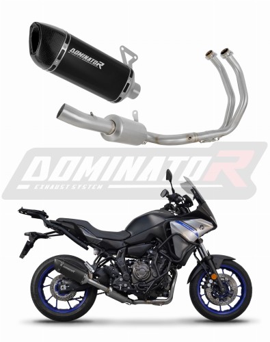 ολοκληρωμένο σύστημα εξάτμισης με τελικό DOMINATOR Full System HP6 ΜΑΥΡΟ κατάλληλο για τη μοτοσυκλέτα Yamaha Tracer 7 / GT 2020 - 2024