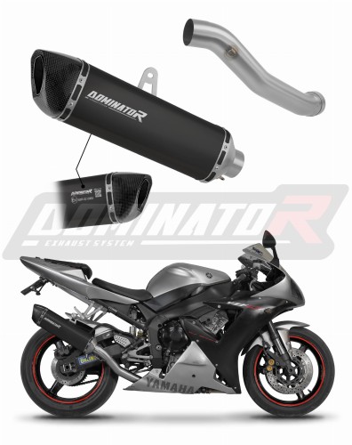 εξάτμιση τελικό DOMINATOR Εγκεκριμένο HP6 ΜΑΥΡΟ κατάλληλο για μοτοσυκλέτα Yamaha YZF R1 1000 RN09 2002 - 2003