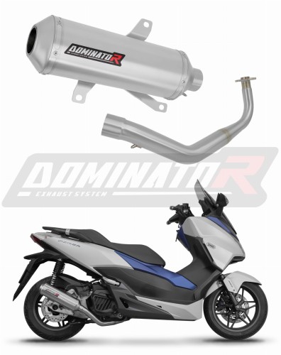 ολοκληρωμένο σύστημα εξάτμισης με τελικό DOMINATOR Full System OV G2 κατάλληλο για τη μοτοσυκλέτα Honda NSS 125 FORZA 2017 - 2020