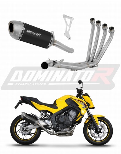 ολοκληρωμένο σύστημα εξάτμισης με τελικό DOMINATOR Full System S6 ΜΑΥΡΟ κατάλληλο για μοτοσυκλέτα Honda CBR 650 F 2014 - 2018
