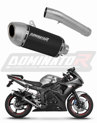 εξάτμιση τελικό DOMINATOR S6 Shorty ΜΑΥΡΟ για μοτοσυκλέτα Yamaha YZF R6 2003 - 2005