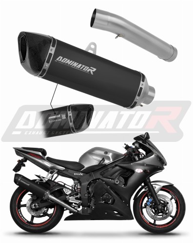 εξάτμιση τελικό DOMINATOR Εγκεκριμένη HP6 ΜΑΥΡΗ κατάλληλη για μοτοσυκλέτα Yamaha YZF R6 2003 - 2007 5