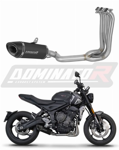 πλήρες σύστημα εξάτμισης με τελικό DOMINATOR Full System HP8 ΜΑΥΡΟ κατάλληλο για τη μοτοσυκλέτα Triumph Trident 660 2021 - 2024