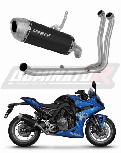 πλήρες σύστημα εξάτμισης με σιγαστήρα DOMINATOR Full System S6 ΜΑΥΡΟ κατάλληλο για μοτοσυκλέτα Suzuki GSX-8R / 8S 2023 - 2025