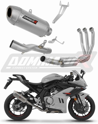 πλήρες σύστημα εξάτμισης με τελικό DOMINATOR Full System S6 κατάλληλο για μοτοσυκλέτα CF MOTO 675 SR-R 2024 - 2026