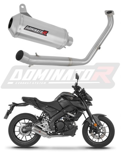 πλήρες σύστημα εξάτμισης με τελικό DOMINATOR Full System OV G2 που ταιριάζει στη μοτοσυκλέτα Yamaha MT 125 2021 - 2024