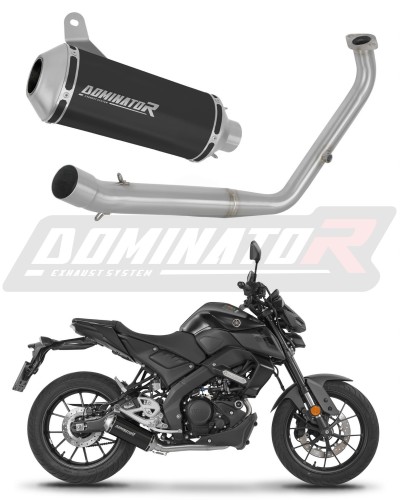 ολοκληρωμένο σύστημα εξάτμισης με τελικό DOMINATOR Full System OV G2 ΜΑΥΡΟ κατάλληλο για μοτοσυκλέτα Yamaha MT 125 2021 - 2024