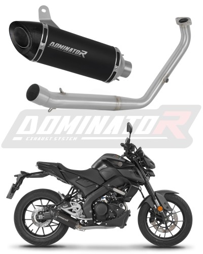 πλήρες σύστημα εξάτμισης με σιγαστήρα DOMINATOR Full System HP8 ΜΑΥΡΟ κατάλληλο για τη μοτοσυκλέτα Yamaha MT 125 2021 - 2024