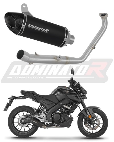 kompletny układ wydechowy z tłumikiem DOMINATOR Full System HP8 CZARNY pasujący do motocykla Yamaha MT 125 2024 - 2026