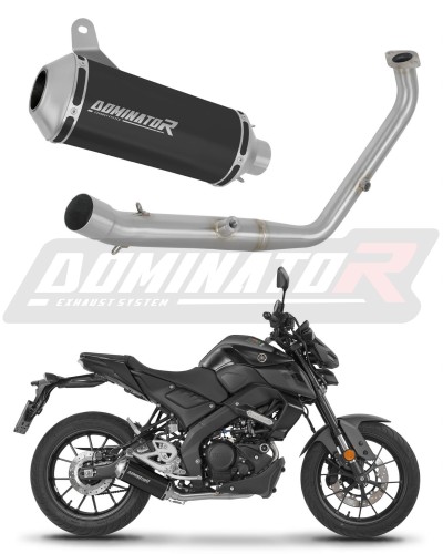 ολοκληρωμένο σύστημα εξάτμισης με τελικό DOMINATOR Full System OV G2 ΜΑΥΡΟ κατάλληλο για μοτοσυκλέτα Yamaha MT 125 2024 - 2026
