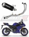 πλήρες σύστημα εξάτμισης με σιγαστήρα DOMINATOR Full System OV G2 ΜΑΥΡΟ που ταιριάζει στη μοτοσυκλέτα Yamaha YZF-R3 2025 - 2026