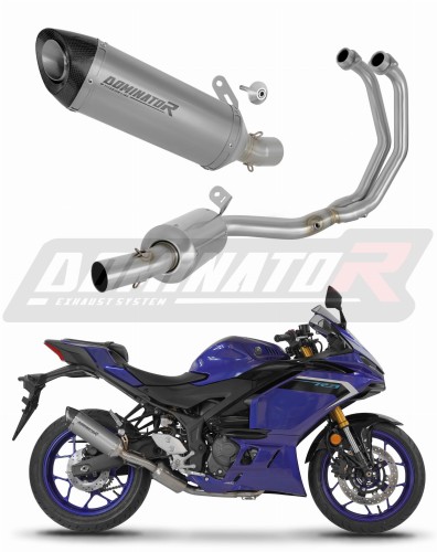 kompletny układ wydechowy z tłumikiem DOMINATOR Full System Tytanowy HP8 pasujący do motocykla Yamaha YZF-R3 2019 - 2024