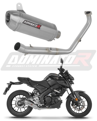 πλήρες σύστημα εξάτμισης με τελικό DOMINATOR Full System S3 που ταιριάζει στη μοτοσυκλέτα Yamaha MT 125 2024 - 2026