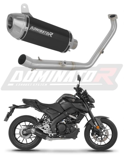 πλήρες σύστημα εξάτμισης με σιγαστήρα DOMINATOR Full System S3 ΜΑΥΡΟ κατάλληλο για μοτοσυκλέτα Yamaha MT 125 2024 - 2026