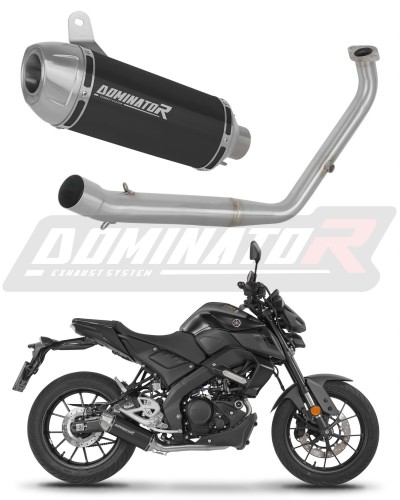 πλήρες σύστημα εξάτμισης με σιγαστήρα DOMINATOR Full System S3 ΜΑΥΡΟ κατάλληλο για τη μοτοσυκλέτα Yamaha MT 125 2021 - 2024