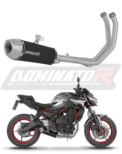 πλήρες σύστημα εξάτμισης με τελικό DOMINATOR Full System S3 ΜΑΥΡΟ που ταιριάζει στη μοτοσυκλέτα Kawasaki Ninja 650 2023 - 2026